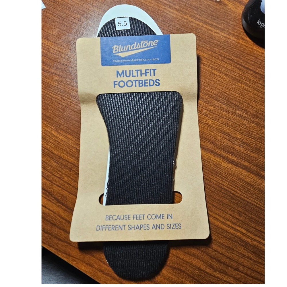 Blundstone Multi-Fit Footbeds Unisex Size 5.5 Black Comfort Boot Insoles New